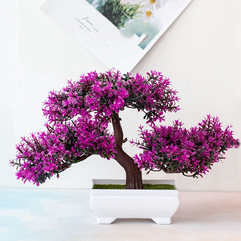 Artificial Bonsai Plant Decorative Faux Greenery for Home and Office