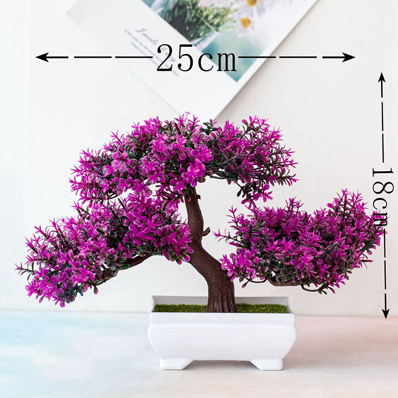 Artificial Bonsai Plant Decorative Faux Greenery for Home and Office
