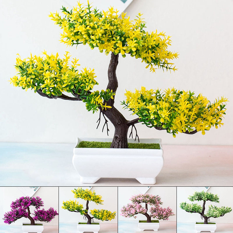 Artificial Bonsai Plant Decorative Faux Greenery for Home and Office