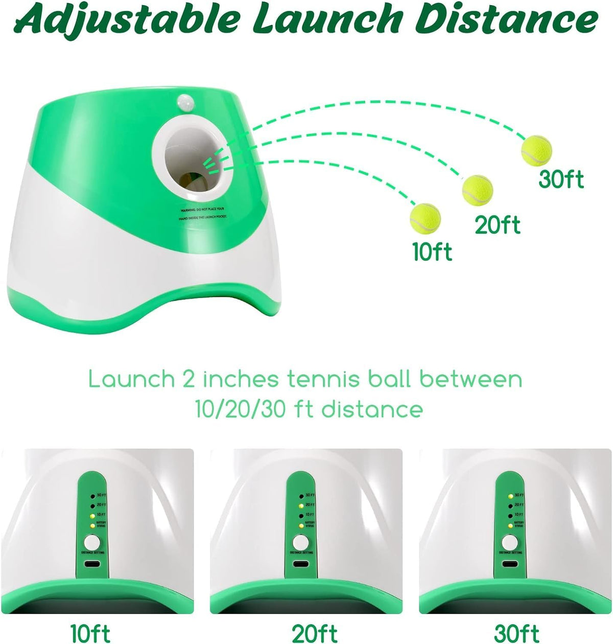 Automatic Dog Ball Launcher with Adjustable Distance for Interactive Fetch Play