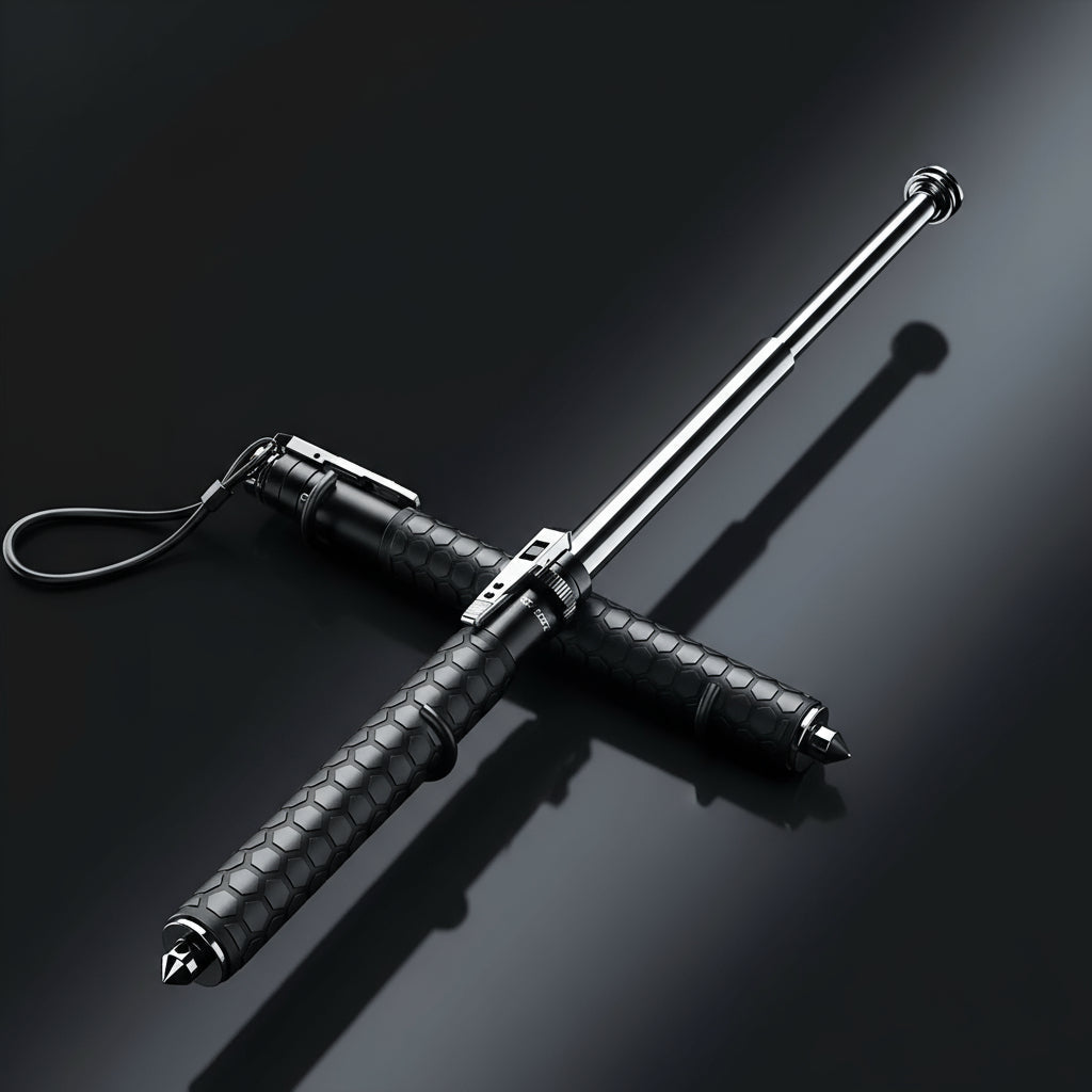 Automatic Folding Walking Stick with Adjustable Stability Support