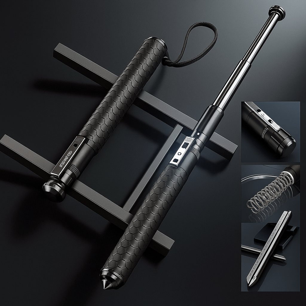 Automatic Folding Walking Stick with Adjustable Stability Support