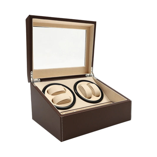 Werlona – Automatic Watch Winder Display Box with 4 Winding Slots and 6 Storage Slots