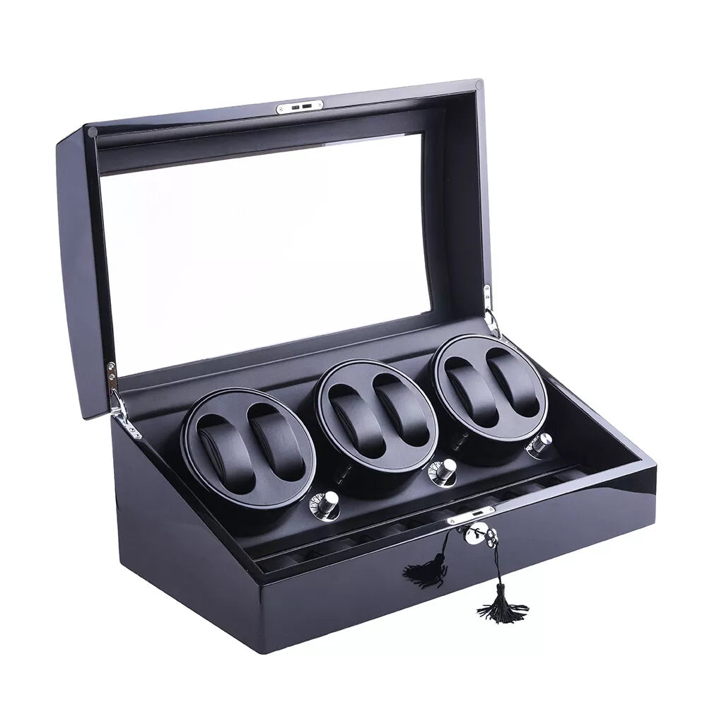 Werlona – Automatic Watch Winder Storage Case with 6 Winding Slots and 7 Storage Slots