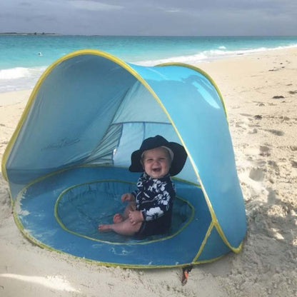 Baby Pop-Up Beach Tent with Built-In Splash Pool and UPF 50+ Shade