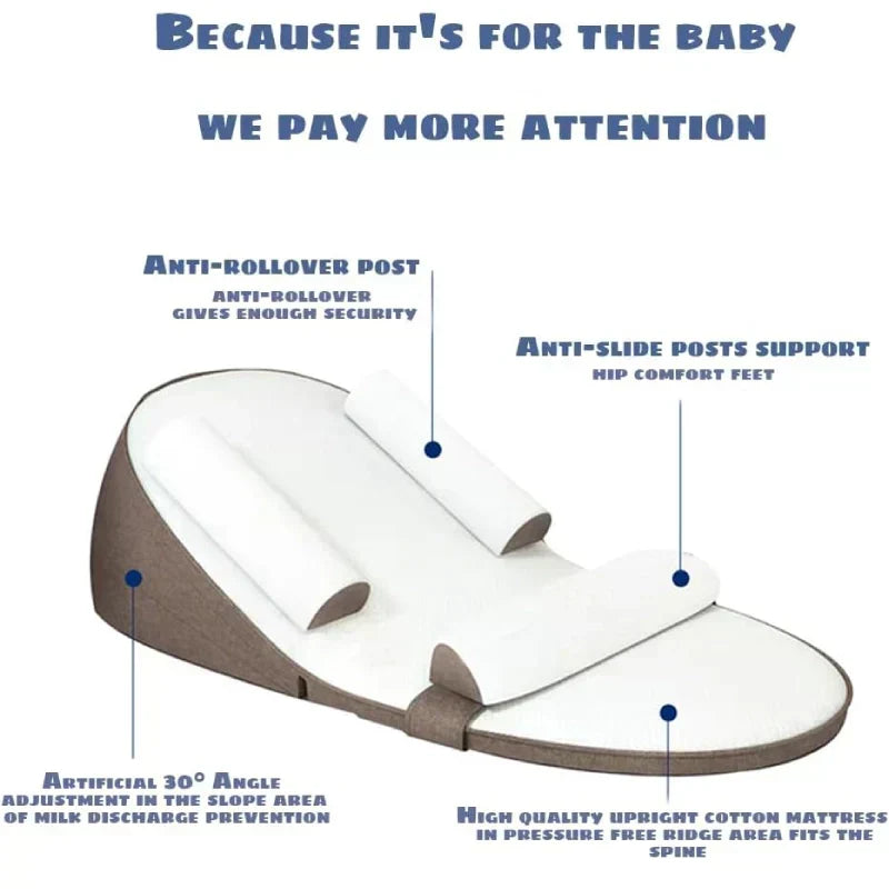Baby Wedge Side-Sleeping Pillow with Removable Cotton Cover