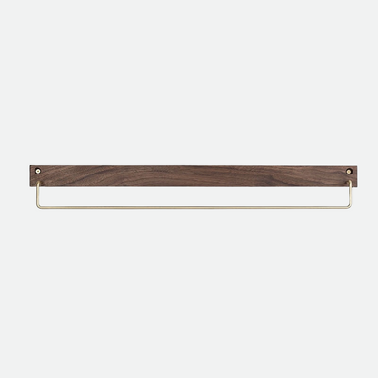 Beech Wood Towel Rack with Brass Bar for Bathroom and Home Organisation
