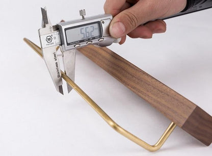 Beech Wood Towel Rack with Brass Bar for Bathroom and Home Organisation