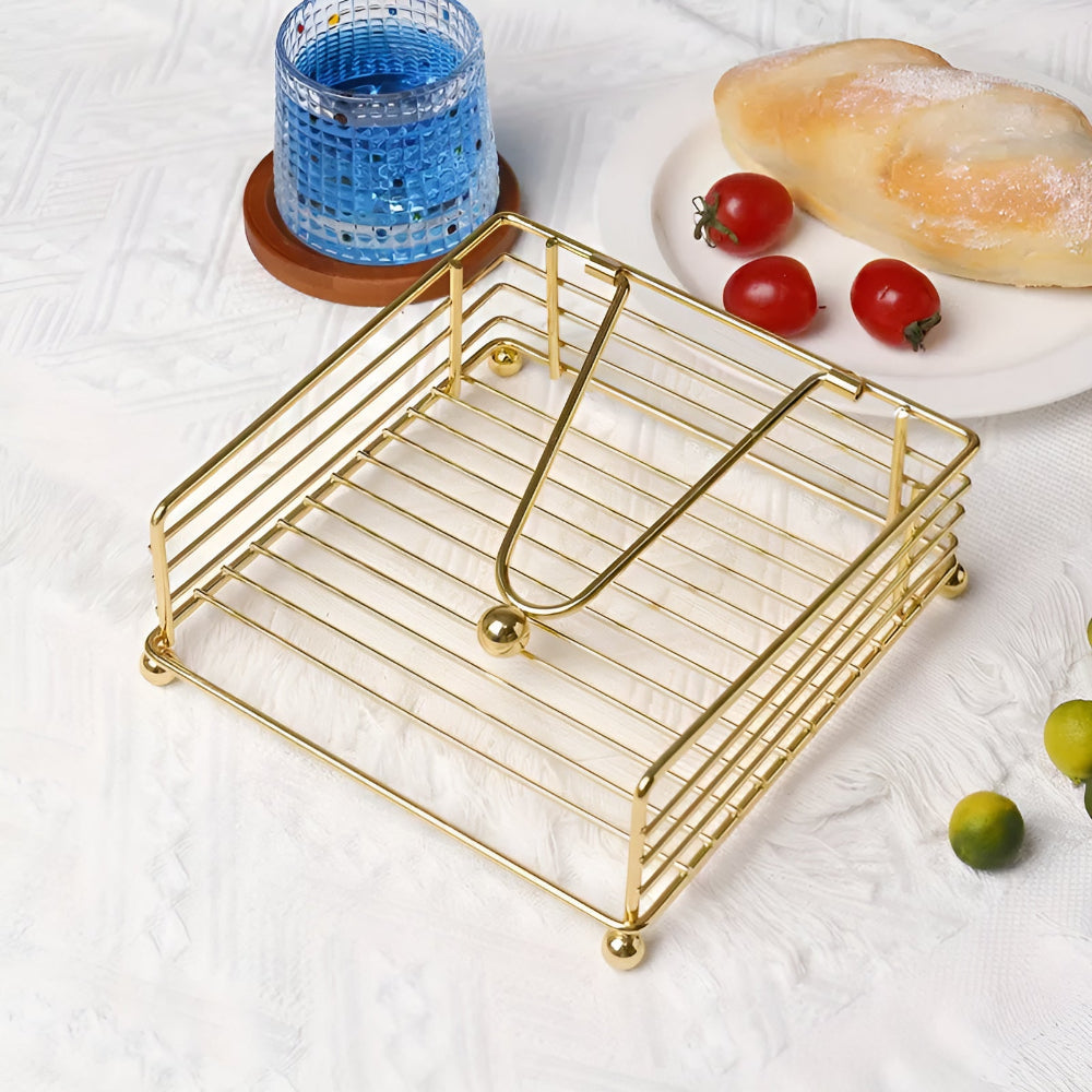 Black Iron Napkin Holder with Modern Matt Finish
