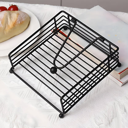 Black Iron Napkin Holder with Modern Matt Finish