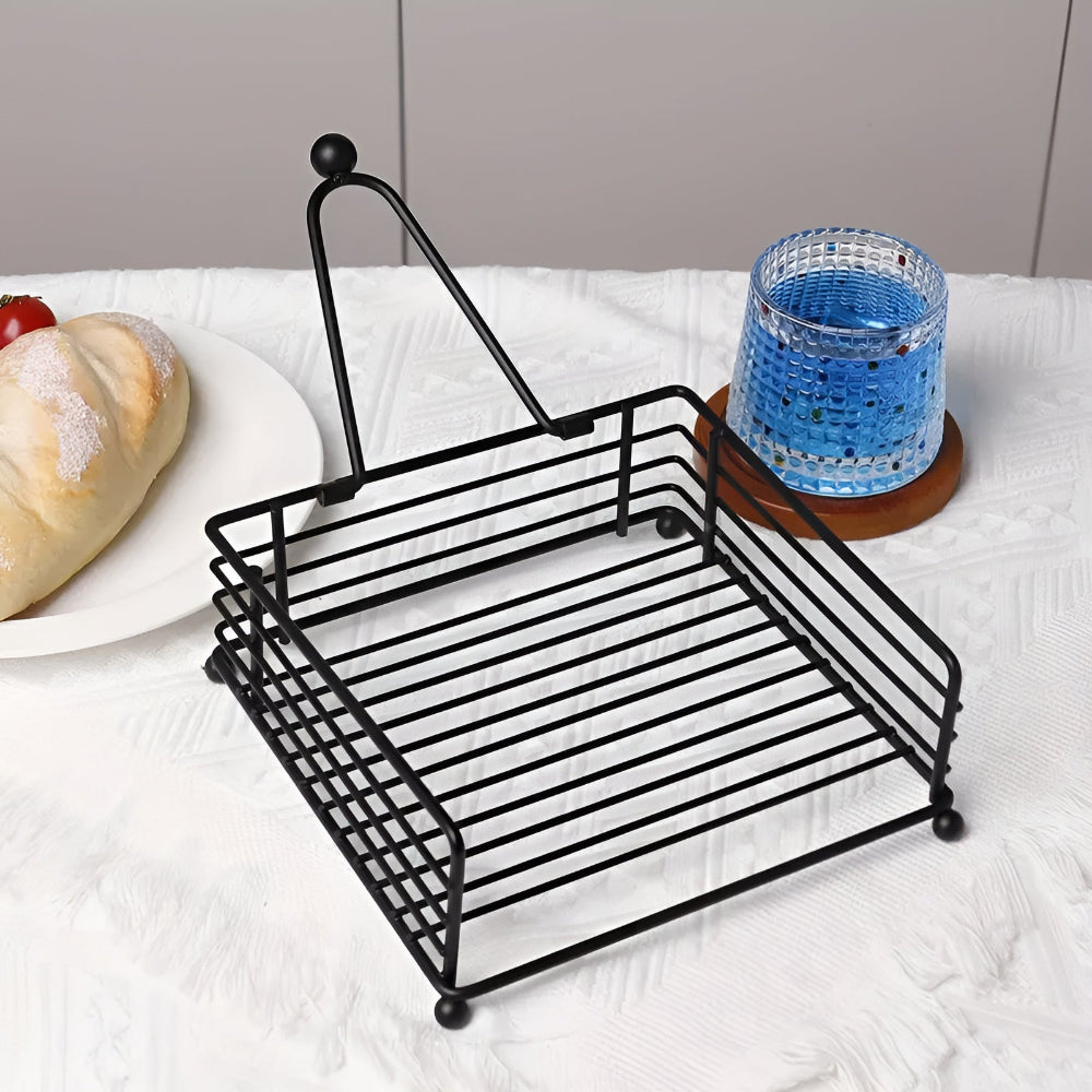 Black Iron Napkin Holder with Modern Matt Finish