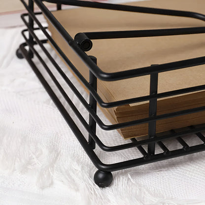 Black Iron Napkin Holder with Modern Matt Finish
