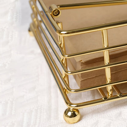 Black Iron Napkin Holder with Modern Matt Finish
