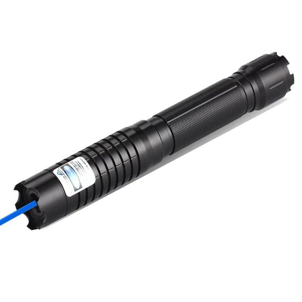 Blue Laser Flashlight with Adjustable Focus and Aluminium Housing
