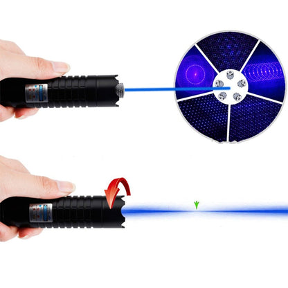 Blue Laser Flashlight with Adjustable Focus and Aluminium Housing