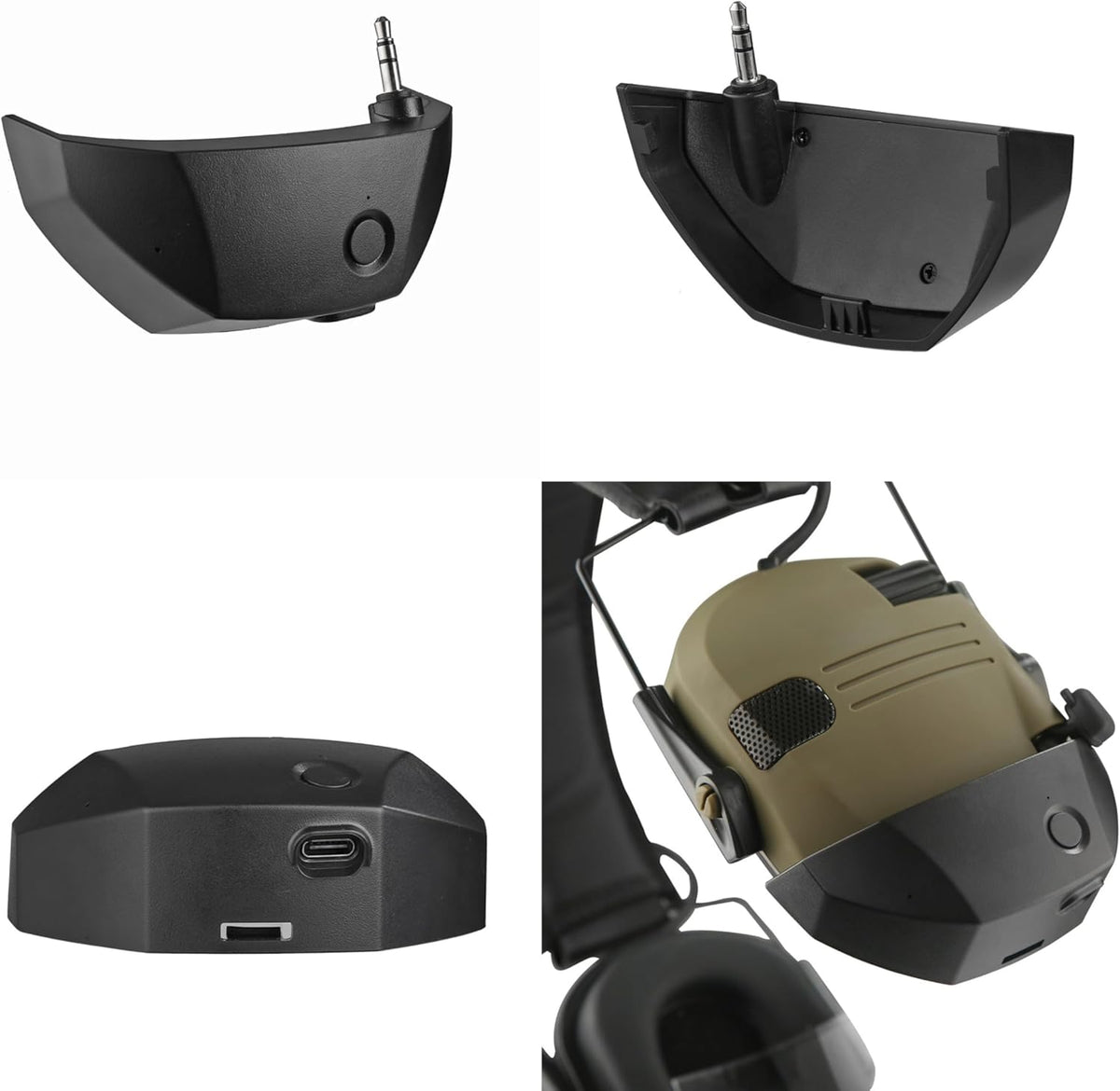 Bluetooth Adapter for Shooting Earmuffs with Type-C Charging and 50ft Wireless Range