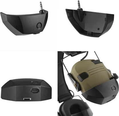 Bluetooth Adapter for Shooting Earmuffs with Type-C Charging and 50ft Wireless Range