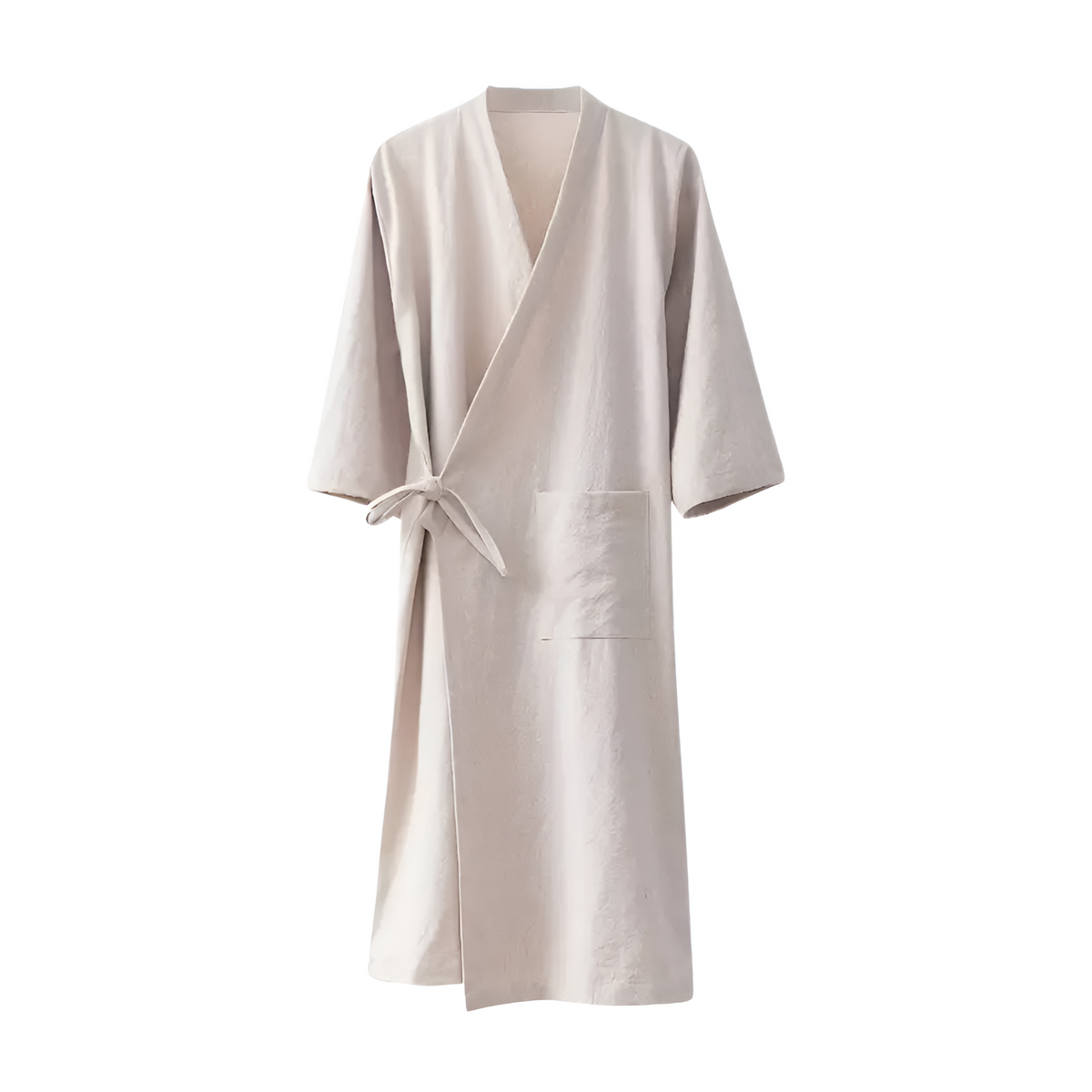 Bohemian 100% Cotton Kimono Robe with Adjustable Waist Belt and Loose Sleeves