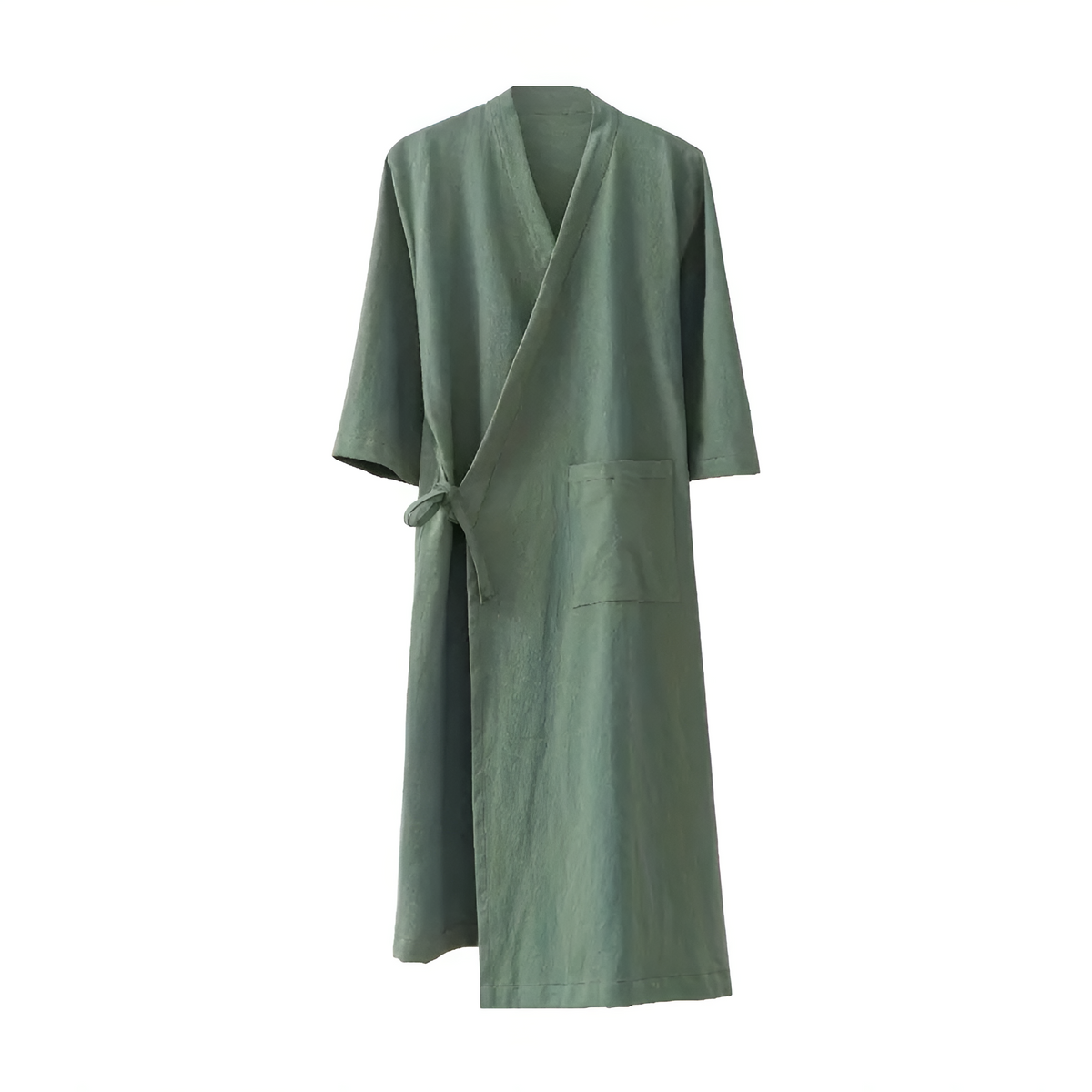 Bohemian 100% Cotton Kimono Robe with Adjustable Waist Belt and Loose Sleeves