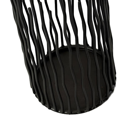 Bohemian Black Iron Candle Holder with Geometric Design for Indoor and Outdoor Decor