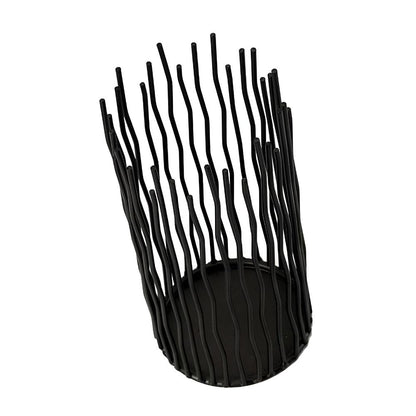 Bohemian Black Iron Candle Holder with Geometric Design for Indoor and Outdoor Decor