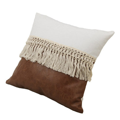Boho Tassel Cushion Covers Set of 2 with Soft Cotton Blend Fabric