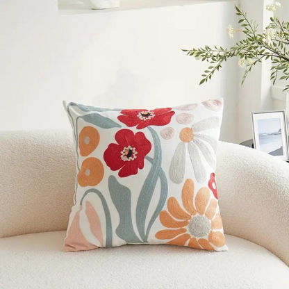 Botanical Woven Cushion Cover – Microfibre and Cotton Decorative Pillowcase