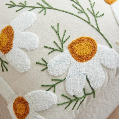 Botanical Woven Cushion Cover – Microfibre and Cotton Decorative Pillowcase