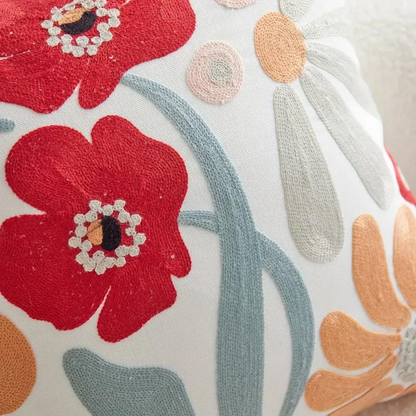 Botanical Woven Cushion Cover – Microfibre and Cotton Decorative Pillowcase