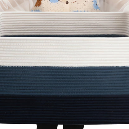 Braided Cotton Storage Basket – Rectangular Organiser with Integrated Handles