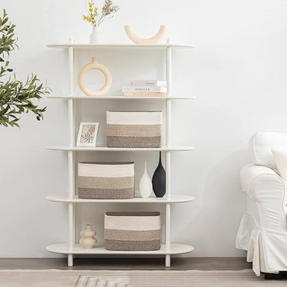 Braided Cotton Storage Basket – Rectangular Organiser with Integrated Handles