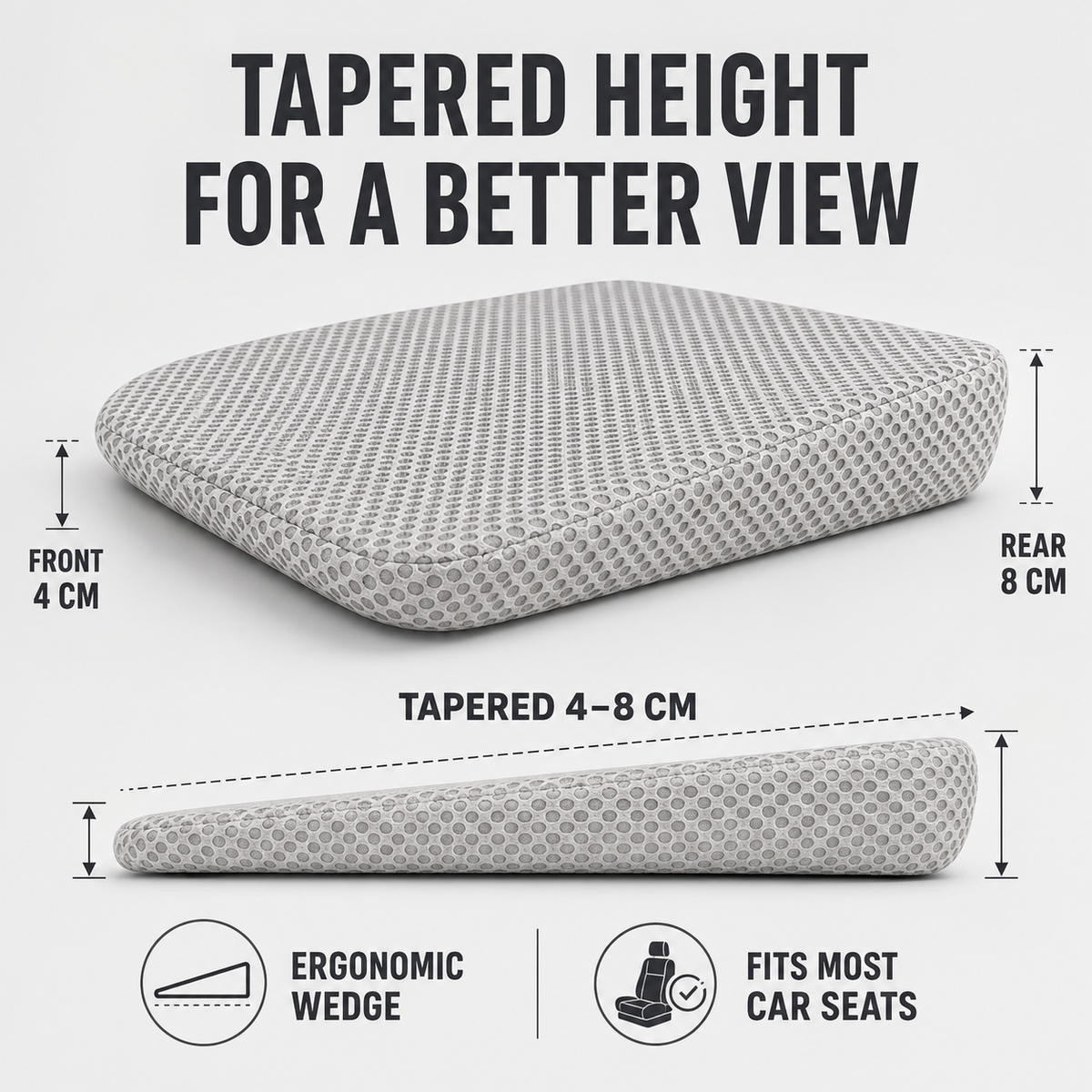 Breathable Honeycomb Car Seat Cushion with Non-Slip Base