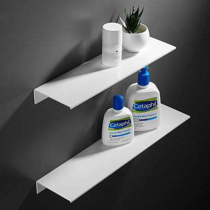 Brushed Aluminium Wall Storage Shelf with Modern Minimalist Design
