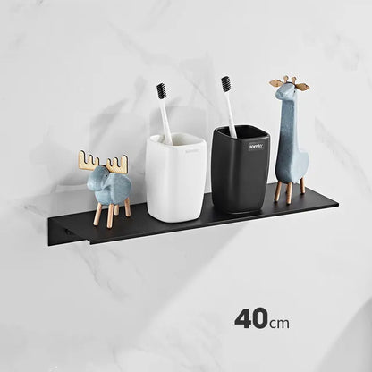 Brushed Aluminium Wall Storage Shelf with Modern Minimalist Design