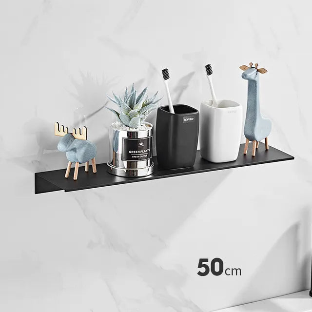 Brushed Aluminium Wall Storage Shelf with Modern Minimalist Design