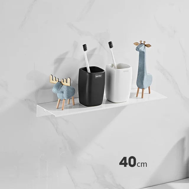 Brushed Aluminium Wall Storage Shelf with Modern Minimalist Design