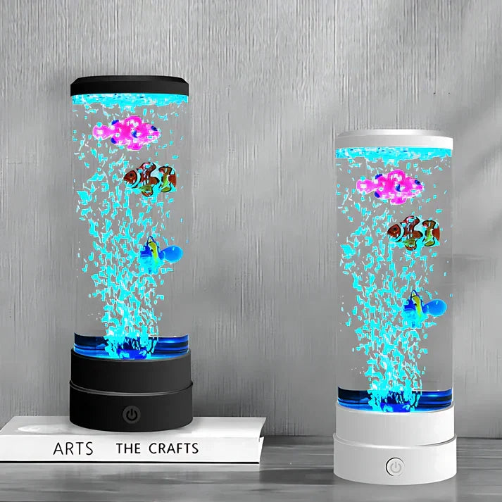 Bubble Fish LED Mood Lamp Calming Light with Water Effect