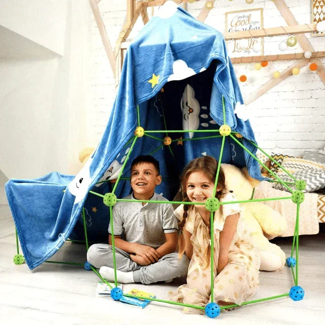 Kids Fort Building Kit Creative Construction Playset Indoor Outdoor Imaginative Toy