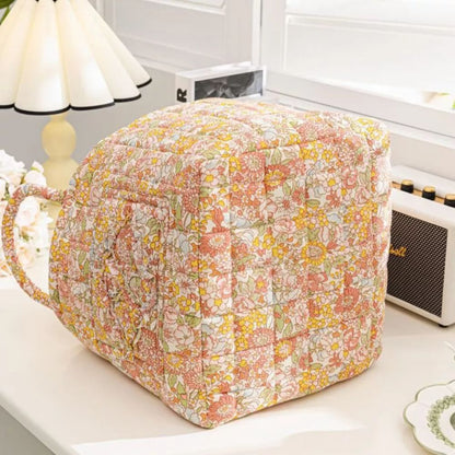Canvas Storage Basket with Romantic Floral Pattern for Stylish Home Organisation