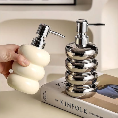 Ceramic Bubble Design Soap Dispenser for Bathroom and Kitchen Countertops