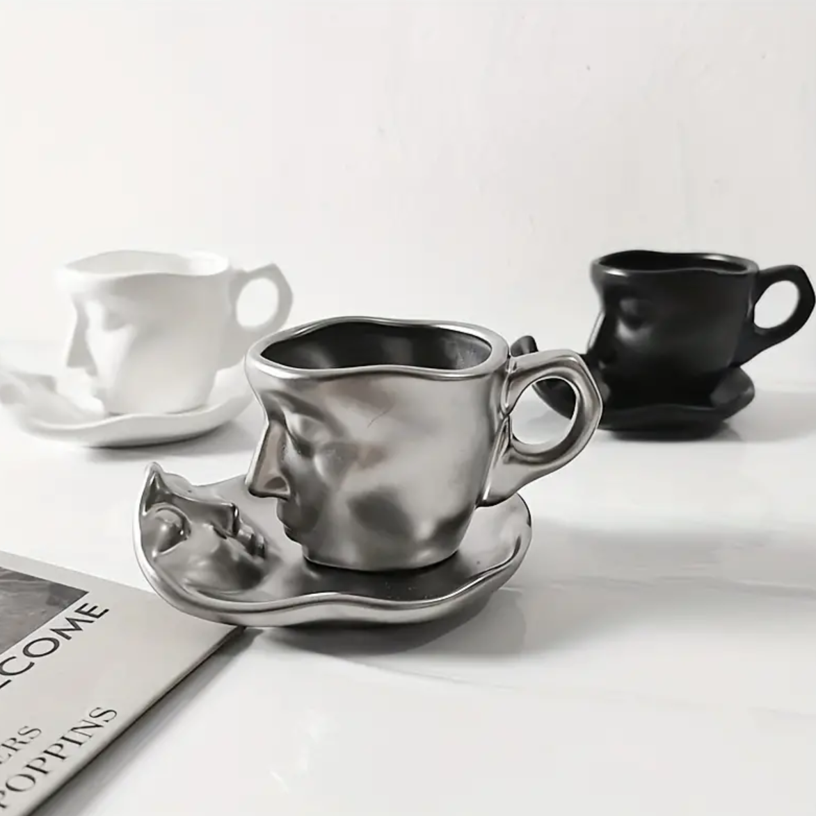 Ceramic Coffee Cup and Saucer Set for Elegant Coffee Moments