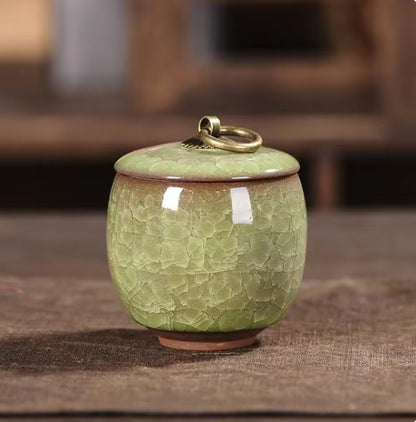 Ceramic Pet Urn for Small Pets, Elegant Memorial Keepsake