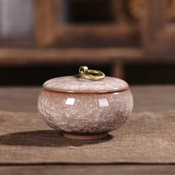 Ceramic Pet Urn for Small Pets, Elegant Memorial Keepsake