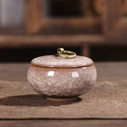 Ceramic Pet Urn for Small Pets, Elegant Memorial Keepsake