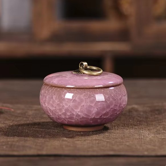 Ceramic Pet Urn for Small Pets, Elegant Memorial Keepsake