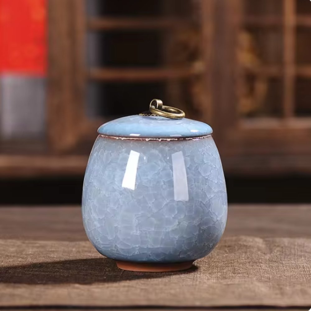 Ceramic Pet Urn for Small Pets, Elegant Memorial Keepsake
