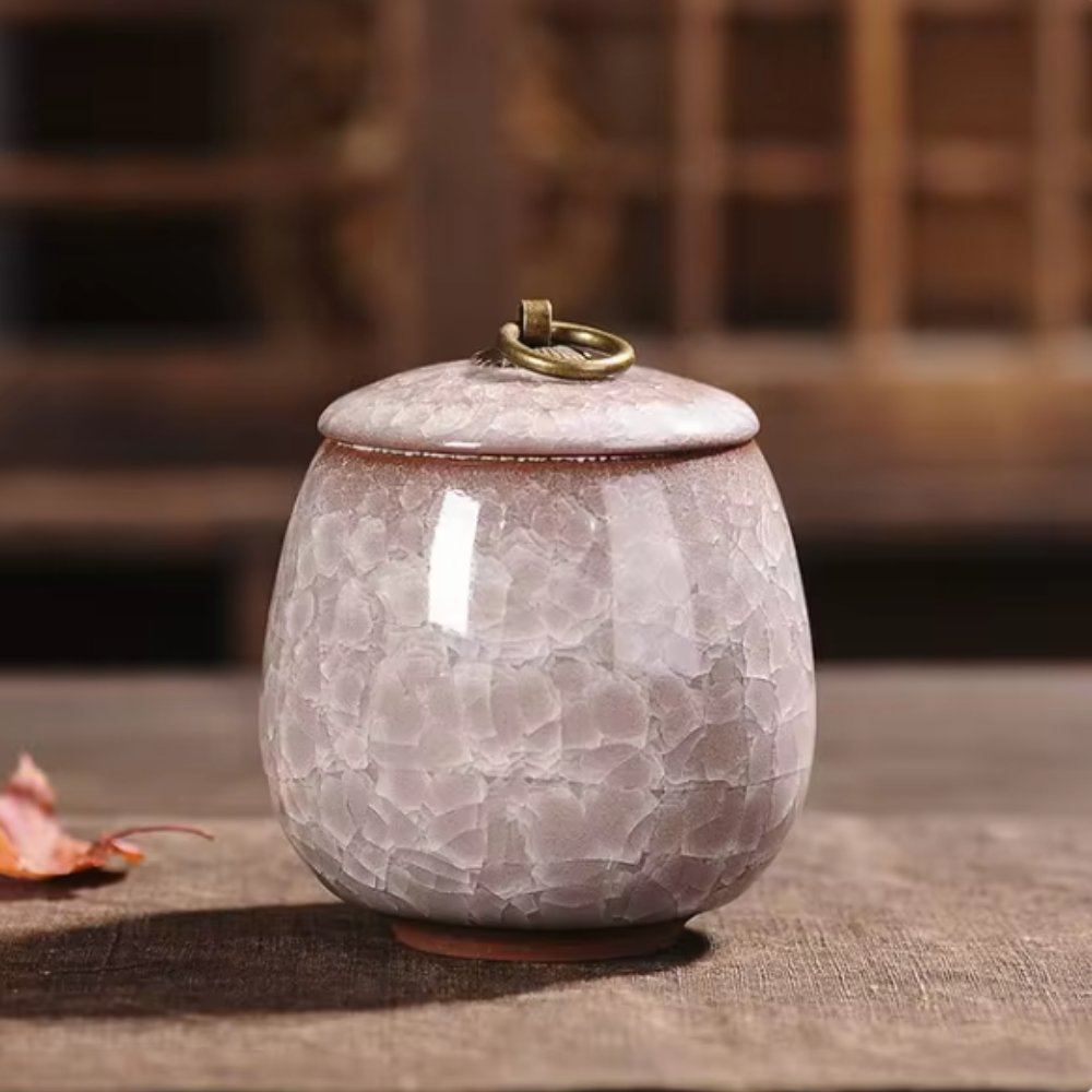 Ceramic Pet Urn for Small Pets, Elegant Memorial Keepsake