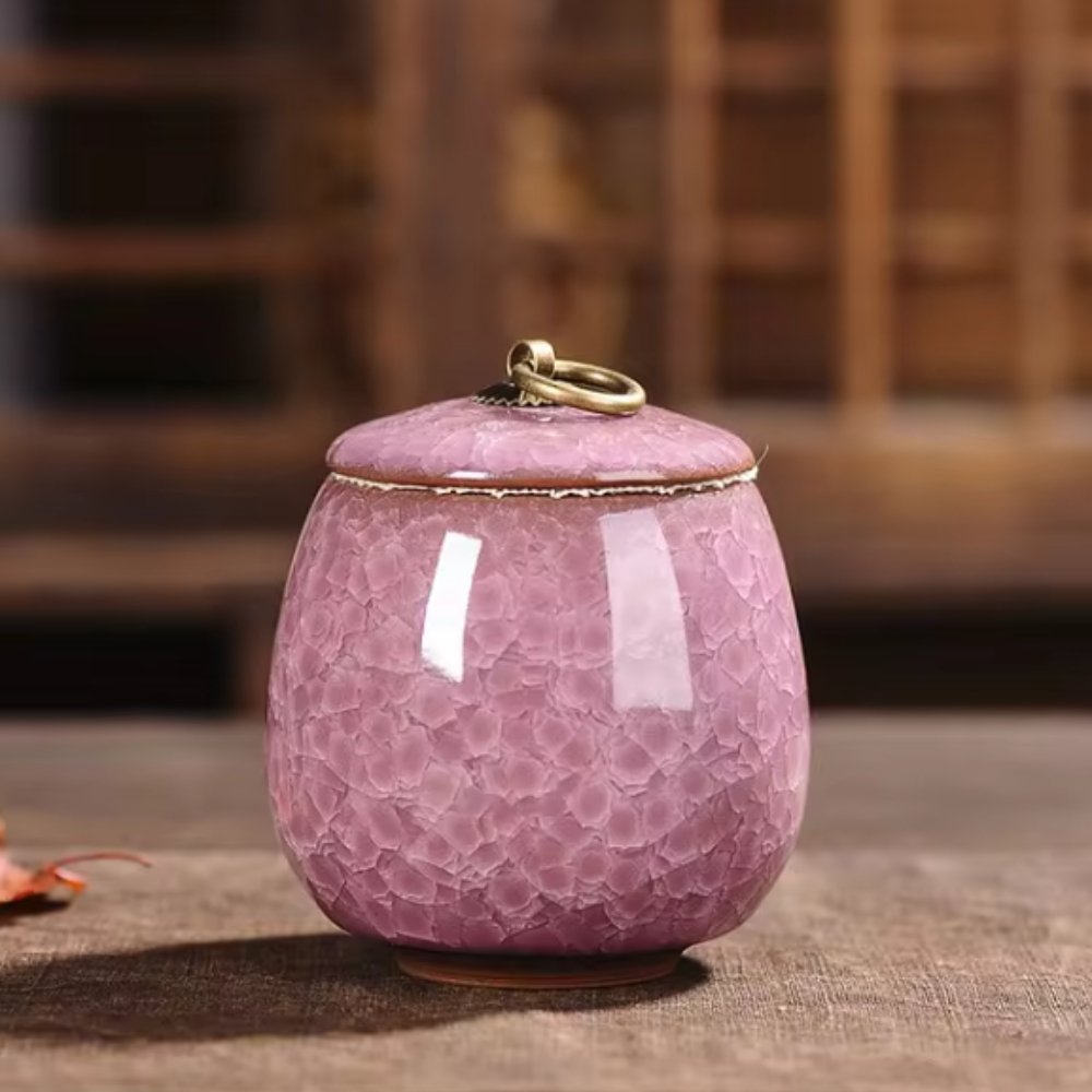 Ceramic Pet Urn for Small Pets, Elegant Memorial Keepsake