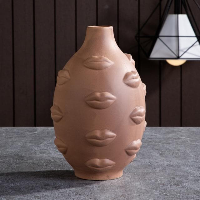 Ceramic Sculptural Vases & Plant Pots with Artistic Face-Inspired Designs