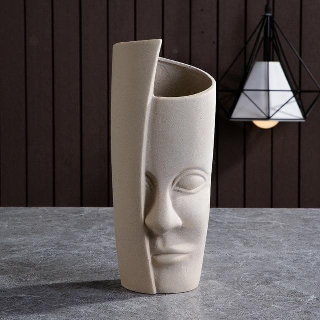 Ceramic Sculptural Vases & Plant Pots with Artistic Face-Inspired Designs